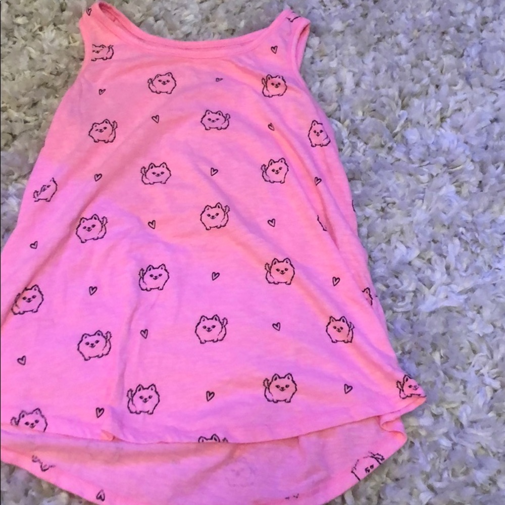 Super fun hot pink puppy tank top for children.